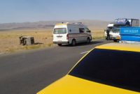 واژگونی مینی بوس در محور خوی- جلفا با ۱۶ مصدوم اورژانس هوایی را به پرواز درآورد واژگونی مینی بوس در محور خوی- جلفا با ۱۶ مصدوم اورژانس هوایی را به پرواز درآورد